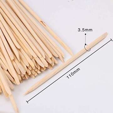 AHIER 100 PCS Orange Sticks for Nails, Orange Wood Sticks, Wooden Cuticle Pusher, Nail Art Cuticle P...