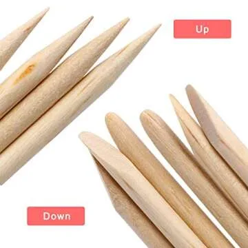 AHIER 100 PCS Orange Wood Sticks for Perfect Nails