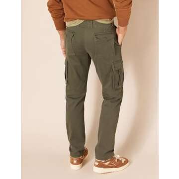 Amazon Essentials Men's Slim-Fit Stretch Cargo Pant (Available in Big & Tall), Olive, 32W x 30L