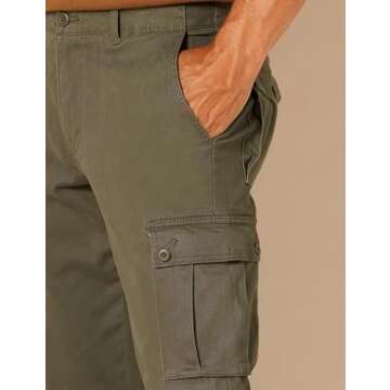 Amazon Essentials Men's Slim-Fit Stretch Cargo Pant (Available in Big & Tall), Olive, 32W x 30L