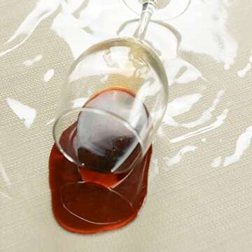 Benson Mills Heavy Duty Clear Plastic Tablecloth Protector, 100% Waterproof Table Cloth, Oil Spill Proof, Table Cover for Dining Tables, Parties and Holidays (60" x 84" Rectangular)