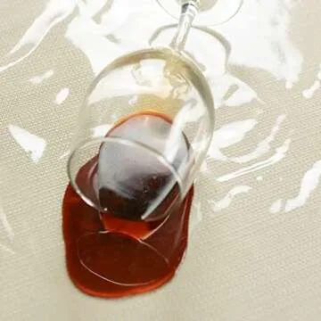 Benson Mills Heavy Duty Clear Plastic Tablecloth Protector, 100% Waterproof Table Cloth, Oil Spill Proof, Table Cover for Dining Tables, Parties and Holidays (60" x 84" Rectangular)