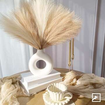 Stylish ZIFTY 6pcs Pampas Grass - Elegant Faux Decor