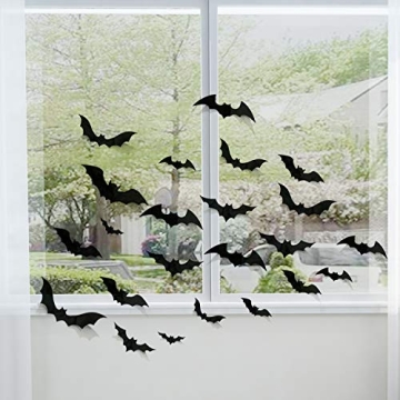 68Pcs Bat Wall Decor Halloween Bats Decorations