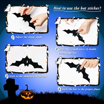 68Pcs Bat Wall Decor Halloween Bats Decorations