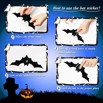 68Pcs Bat Wall Decor Halloween Bats Decorations