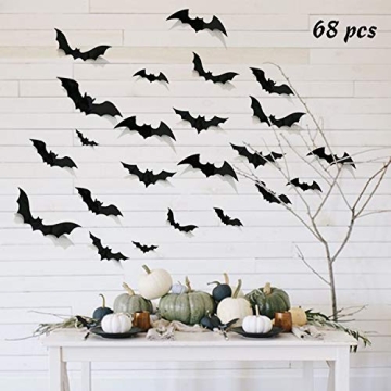 68Pcs Bat Wall Decor Halloween Bats Decorations