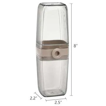 Hedume 3 Pack Toothbrush & Toothpaste Case, Portable Travel Toothbrush Holder with Cup, Travel Toothbrush Container for Camping, Business Trips, Bathroom, School