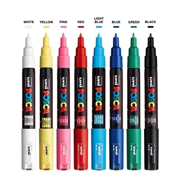 Posca Marker Set - 8 Bright Colors for Any Surface