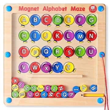 JoyCat Magnetic Alphabet Maze Board, Educational Learning & Color Sorting Toys, Color Puzzles, ABC A...