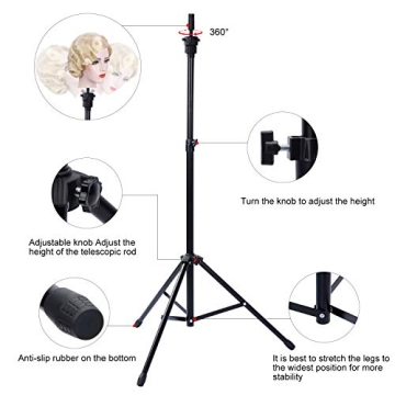 Klvied Adjustable Wig Stand for Hairstyling and Cosmetology