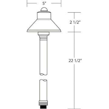 VOLT Flat Hat 12V Black Brass Path Light - Ideal Outdoor Lighting