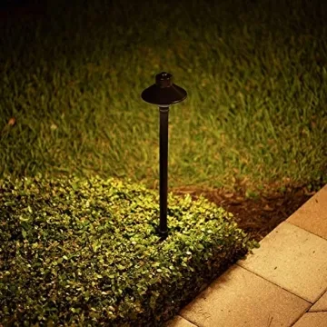 VOLT Flat Hat 12V Black Brass Path Light - Ideal Outdoor Lighting