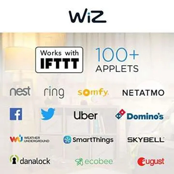 WiZ 60 Watt EQ A19 Smart Bulbs, WiFi Connected LED Light Bulbs - RGB+ Color Changing, Tunable and Dimmable, Compatible with Alexa and Google Home Assistant, No Hub Required, 4 Pack