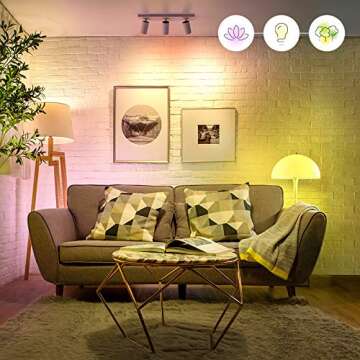 WiZ 60 Watt EQ A19 Smart Bulbs, WiFi Connected LED Light Bulbs - RGB+ Color Changing, Tunable and Dimmable, Compatible with Alexa and Google Home Assistant, No Hub Required, 4 Pack