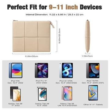 MoKo 9-11 Inch Stylish Tablet Sleeve for iPads