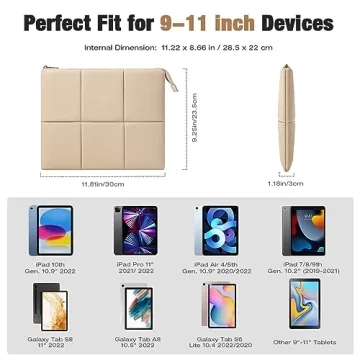 MoKo 9-11 Inch Stylish Tablet Sleeve for iPads