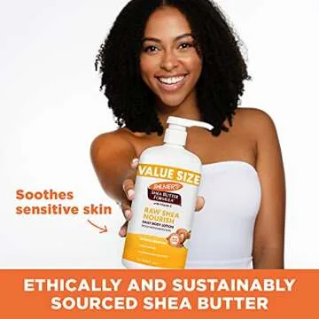 Palmer's Shea Formula Raw Shea Body Lotion for Dry Skin, Hand & Body Moisturizer, Value Size Pump Bottle, 33.8 Ounces (Pack of 1)