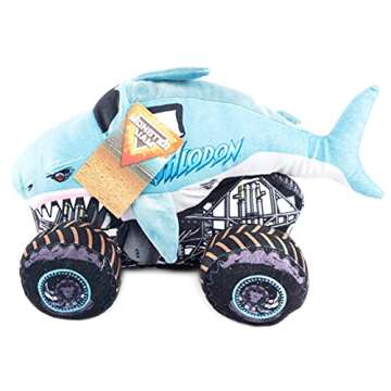 Jay Franco Monster Jam Plush Stuffed Megalodon Pillow Buddy - Super Soft Polyester Microfiber, 16 inches