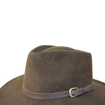 B&S Premium Lewis Wide Brim Fedora Hat - Wool & Water Resistant