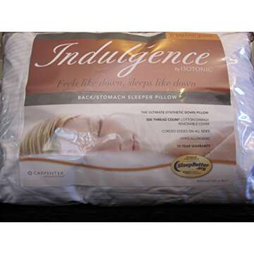 Indulgence Back/Stomach Standard/Queen Sleeper Pillow by Isotonic 28" x 20"