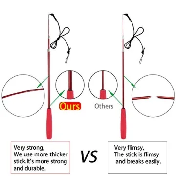 Interactive Cat Wand Toy Set with Colorful Feather Attachments