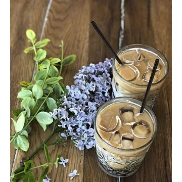 Hiware 12-Pack Black Stainless Steel Straws for Tumblers