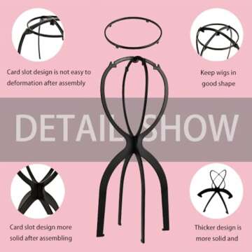 HAYAHAIR Wig Stand Holder, Premium Portable Collapsible Wig Holder for Multiple Wigs