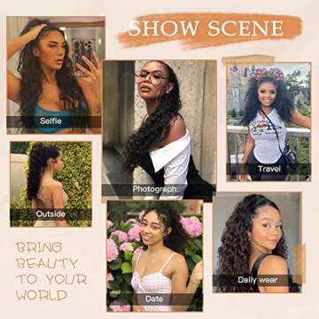 AISI BEAUTY Long Drawstring Ponytail Extension Synthetic 22" Kinky Straight Bun Ponytail Clip on Hair Extensions Ponytail for Women(2#)