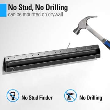 Mounting Dream Studless TV Wall Mount for Most 26-60 Inch TVs, No Drill TV Mount with Loading Capaci...
