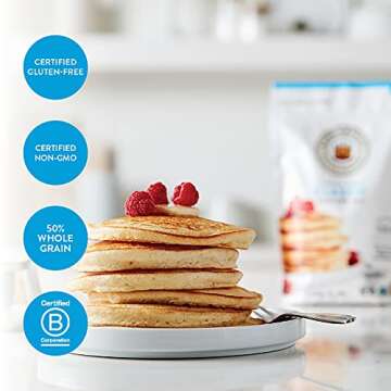 King Arthur Gluten Free Classic Pancake Mix: Fluffy, Delicious Breakfast Delight - Non-GMO, Kosher Certified, 15 oz (Pack of 6) - Makes Perfect Pancakes and Waffles with 21g Whole Grains per Serving