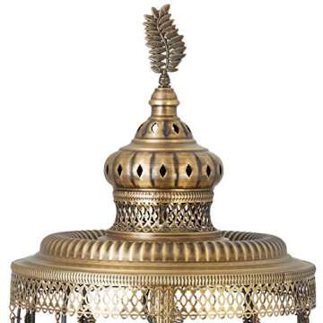 Turkish Moroccan Mosaic Glass Handmade Tiffany Floor, Table Lamp Light, 37" (Snow White)