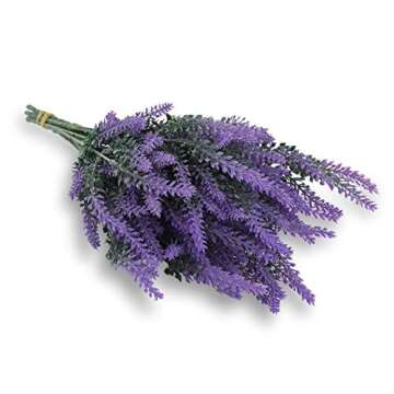 EZFLOWERY 6 Bundles Artificial Lavender Flowers Bouquet for Wedding, Home, and Garden Decoration