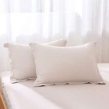 BBANGD Duvet Covers King Size - Ultra Soft and Breathable Bedding King Comforter Cover Set Washed Microfiber 3 Pieces with Zipper Closure Duvet Cover and 2 Pillow Shams (Ivory)