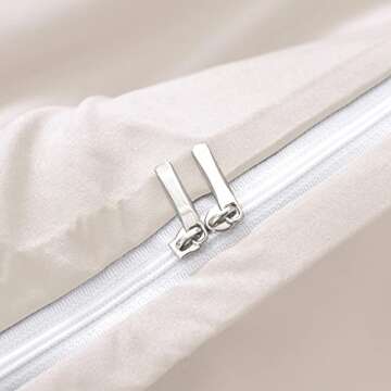 BBANGD Duvet Covers King Size - Ultra Soft and Breathable Bedding King Comforter Cover Set Washed Microfiber 3 Pieces with Zipper Closure Duvet Cover and 2 Pillow Shams (Ivory)