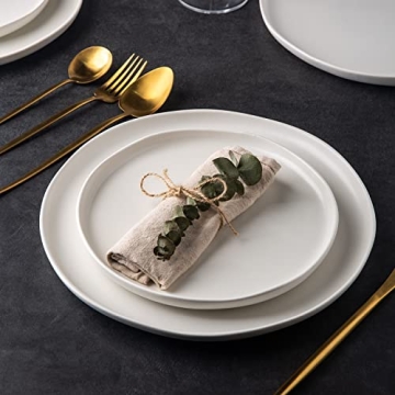 AmorArc Ceramic Dinner Salad Plates Set of 6 - Wavy Design