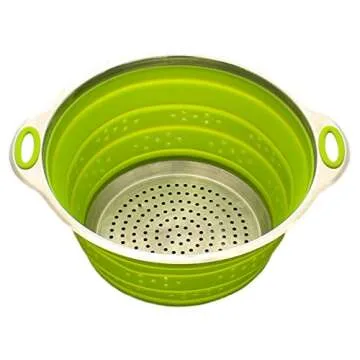 Collapsible Stainless Steel and Silicone Strainer