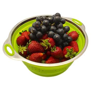Collapsible Stainless Steel and Silicone Strainer