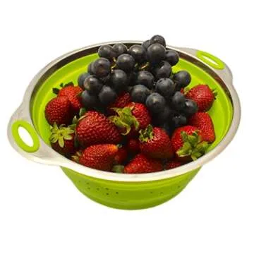 Collapsible Stainless Steel and Silicone Strainer
