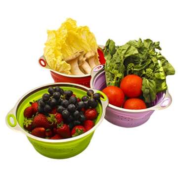 Collapsible Stainless Steel and Silicone Strainer
