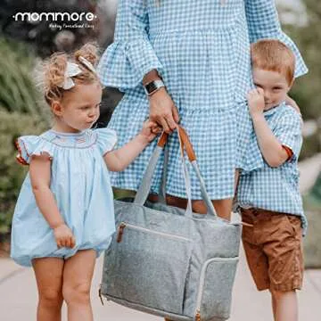 mommore Breast Pump Bag Diaper Tote Bag with 15 Inch Laptop Sleeve Fit Most Breast Pumps like Medela...