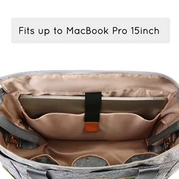 mommore Breast Pump Bag Diaper Tote Bag with 15 Inch Laptop Sleeve Fit Most Breast Pumps like Medela, Spectra S1,S2