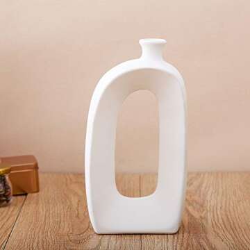 Anding White Ceramic Vase - 3 Set Vases. Matte Design - Modern Vase Decoration. Perfect Home Decoration Vase (LY688set)