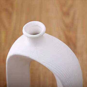 Anding White Ceramic Vase - 3 Set Vases. Matte Design - Modern Vase Decoration. Perfect Home Decoration Vase (LY688set)