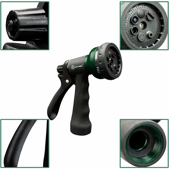 AUTOMAN Garden Hose Nozzle - 2 Pack with 7 Patterns
