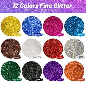 FANDAMEI 12 Color Fine Glitter Set for Arts & Crafts