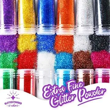 FANDAMEI 12 Color Fine Glitter Set for Arts & Crafts