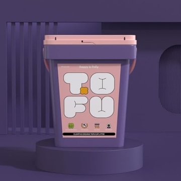 Happy&Polly Tofu Cat Litter - 20lb Bucket Packed Clumping Flushable Cat Litter, 100% Natural Food-Gr...