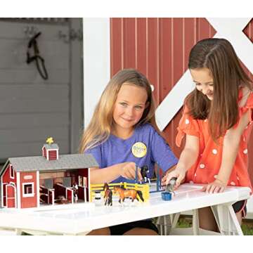 59197 Stablemates Red Stable Set with Two Horses, N/a