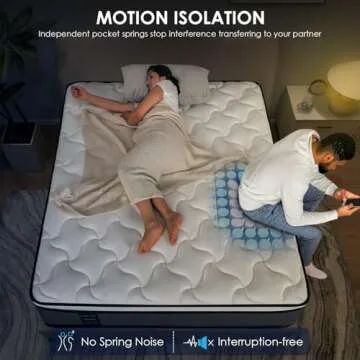 Queen Mattress, 12 Inch Queen Size Hybrid Mattress in a Box, Gel Memory Foam & Individually Pocket Innerspring Hybrid Bed, Medium Firm CertiPUR-US Certified & Fiberglass Free